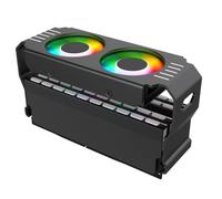 Buqpow Modulo di Memoria RAM per PC Case ARGB Cooler DDR3 A DDR5 5V 3Pin PWM 4Pin Light SYNC 120mm Doppie Ventole Radiatore di Raffreddamento Nero