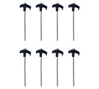 Buqpow Pali da tenda a vite, ancoraggi da avvitare, picchetti da campeggio, picchetti filettati in metallo per tenda (8 pezzi) nero