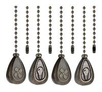 Buqpow Set di 4 ventilatori da soffitto bronzati con cordino di estensione, catene da trekking classiche a forma di goccia per ventilatori e lampade da soffitto