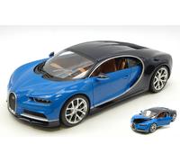 BURAGO 1/18 BUGATTI CHIRON 2016 BLU/NERO MODELLISMO MODELLINO STATICO DIECAST
