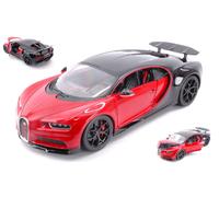 BURAGO 1/18 BUGATTI CHIRON SPORT ROSSO/NERO MODELLINO STATICO DIECAST