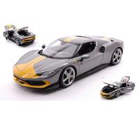 BURAGO 1/18 FERRARI 296 GTB ARGENTO/GIALLO MODELLINO STATICO DIECAST