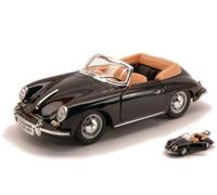 BURAGO 1/24 EPOCA PORSCHE 356B CABRIOLET 1961 NERO MODELLINO STATICO DIECAST