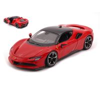 BURAGO 1/24 FERRARI SF90 HYBRID STRADALE 2019 ROSSO MODELLINO STATICO DIECAST
