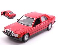 BURAGO 1/24 MERCEDES 190E 1987 ROSSO MODELLISMO MODELLINO STATICO DIECAST