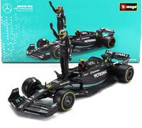 BURAGO 1/24 MERCEDES GP F1 W14 FIGURE HAMILTON 2023 MODELLINO STATICO DIECAST