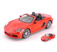 BURAGO 1/24 PORSCHE 718 BOXSTER CABRIOLET ARANCIO MODELLINO STATICO DIECAST