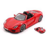 BURAGO 1/24 PORSCHE 918 SPYDER 2015 ROSSO MODELLINO STATICO DIECAST