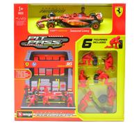 BURAGO 1/43 DIORAMA PIT STOP 2024 FERRARI SF 24 LECLERC MODELLINO STATICO