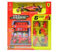 BURAGO 1/43 DIORAMA PIT STOP 2024 FERRARI SF 24 SAINZ MODELLINO STATICO DIECAST