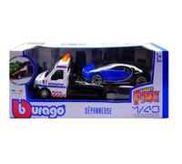 BURAGO 1/43 FURGONE CARRO ATTREZZI BUGATTI CHIRON MODELLINO STATICO DIECAST
