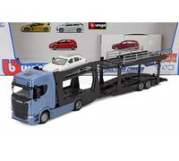 BURAGO 1/43 SCANIA S770 V8 BISARCA CON PORSCHE MACAN 2021 MODELLINO CAMION