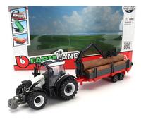 BURAGO 1/50 AGRICOLO VALTRA N174 TRATTORE 3X TRAILER 2017 MODELLINO STATICO