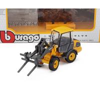 BURAGO 1/50 VOLVO L25H RUSPA GOMMATA 2010 SCRAPER MODELLINO CANTIERE STATICO