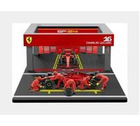 BURAGO 18-36862-L FERRARI - F1 SF-24 DIORAMA GARAGE PIT-STOP TEAM LECLERC