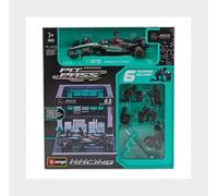 BURAGO 18-38452-R MERCEDES GP - F1 W14 EQ PERFORMANCE DIORAMA GARAGE PIT-STOP TE