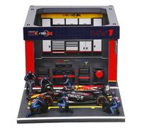 BBURAGO PIT STOP Red Bull RB20 (2024) #1 Verstappen, Playset con Diorama, Veicolo in Scala 1:43 e 6 Meccanici, Replica Dettagliata con Licenza Ufficiale Red Bull, Età Consigliata 3+ Anni