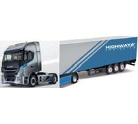 Burago Scala 1:43 Iveco S-WAY 570 Con Rimorchio Con Container
