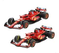 Burago Set 2 Auto Ferrari SF-24 Leclerc e Sainz, Scala 1:43, Repliche ufficiali F1 Stagione 2024, Corpo Die-Cast, Design fedele all'originale, Ottimo per collezionisti e fan (78510)