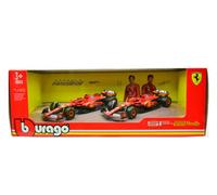 Burago SET FERRARI 2024 N.55 CARLOS SAINZ + N.16 CHARLES LECLERC 1:43
