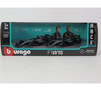 Burago set Mercedes W15 #44 Lewis Hamilton #63 George Russell 2024 1/43 18-38201
