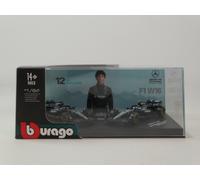 Burago set Mercedes W16 #12 Kimi Antonelli F1 GP + British 2025 1/64 18-58020#12