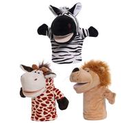 Burattini a Mano con Animali 3 Pezzi Burattini di Peluche Morbidi da 9, 84 pollici per Bambini, Teatro di Marionette a Bocca Aperta in Movimento per Narrazione, Insegnamento, Scuola Materna, Giochi di