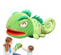 Burattini a mano con animali - Camaleonte con bocca mobile, morbido giocattolo interattivo per narrare rettili, modello interattivo + design leggero da 100 g, imbottitura corta in cotone felpato