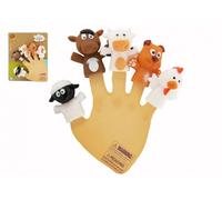 Burattini da dito animali domestici della fattoria, 5 pz