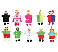 Burattini senza fili per dita e mani, marionette, pupazzi, teatrino, animali