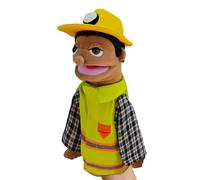 Burattino a mano per il trasporto - pompiere, , pompiere, contadino, lavoratore, detective, dottore, giocattolo in peluche, pupazzo di peluche giocattolo interattivo per genitore-bambino