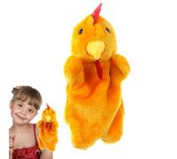 Burattino Di Peluche Con Pollo - Giocattolo Per Dita Imbottito Morbido Da 27cm, Burattino A Mano Con Animale Dei Cartoni Animati | Gioco Di Ruolo Educativo Pollo Per Insegnare Ai Bambini | Simpatico G