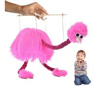 Burattino di struzzo - Peluche da 14,17 pollici | Bambola in tessuto - Marionetta colorata con testa che annuisce per raccontare storie, insegnare e recitare sul palco, divertente giocattolo educativo