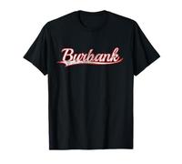 Burbank California Media Capital Vintage Varsity Distressed Maglietta