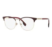 Burberry BE 1355 1319 52 Women's Eyeglasses - Light Gold and Bordeaux Metal Square Frame