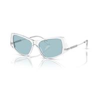 Burberry BE4408 3024/80 Women's Sunglasses - Transparent Frame, Light Azure Lenses