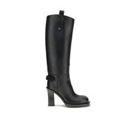 Burberry Black Calf Leather Bos Taurus High Heel Boots - EU40/US10