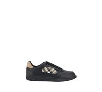 Burberry Black Calf Leather Bos Taurus Low Top Sneakers - EU45/US12