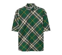 Burberry - Camicia a Maniche Corte con Logo EKD a Quadri - - Shirts - Uomo - Multicolore - L