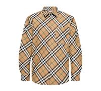 Burberry - Camicia a Maniche Lunghe a Quadri - - Shirts - Uomo - Beige - S