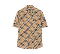 Burberry - Camicia a Quadri in Lino Relaxed Fit - - Shirts - Uomo - Beige - XL