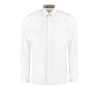 Burberry - Camicia Classica in Cotone con Miscela di Elastan - - Shirts - Uomo - Bianco - S