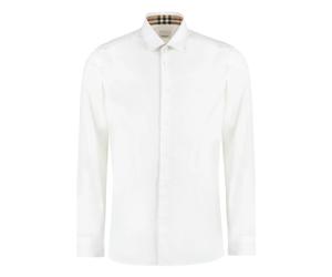 Burberry - Camicia Classica in Cotone con Miscela di Elastan - - Shirts - Uomo - Bianco - S