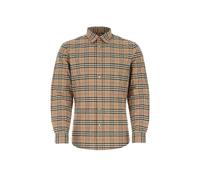 Burberry - Camicia in Cotone Elasticizzato a Quadretti Piccoli - - Shirts - Uomo - Beige - M