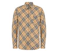 Burberry - Camicia in lino Check - - Shirts - Uomo - Beige - S