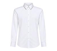 Burberry - Camicia in popeline di cotone a vestibilità classica con finiture Check - - Shirts - Uomo - Bianco - XL