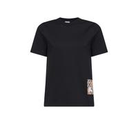 Burberry - Check Label T-Shirt - - Tops - Donna - Nero - S