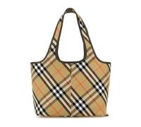 Burberry - Embroidered Canvas Small Check Shopping Bag - - Bags - Donna - Multicolore - ONE SIZE