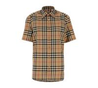 Burberry - Embroidered Poplin Shirt - - Shirts - Uomo - Multicolore - S