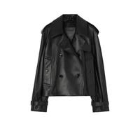 Burberry - Giacca Trench Mayfair Corta in Pelle - - Jackets - Donna - Nero - XS